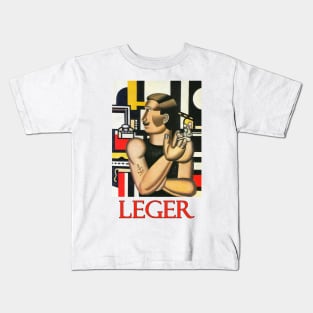 The Mechanic by Fernand Leger Kids T-Shirt